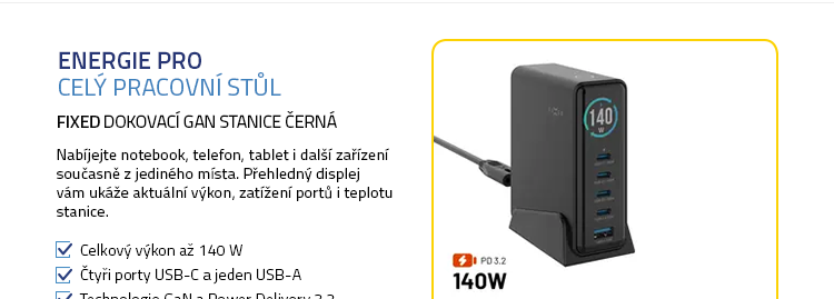 FIXED Dokovací GaN stanice černá